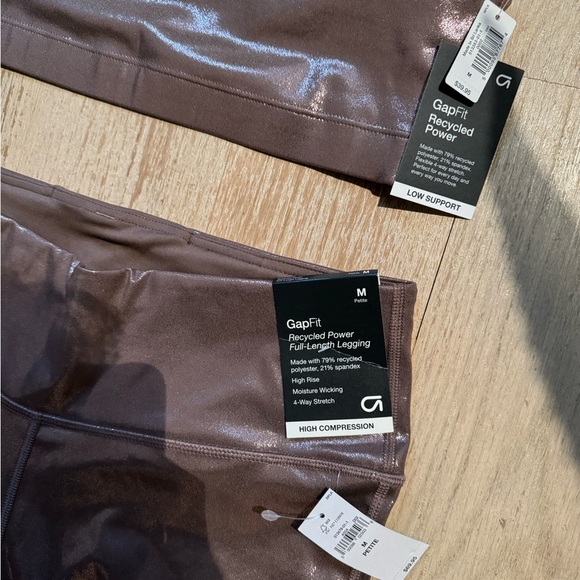 💕NWT Pink GapFit High Rise Power Shine Leggings + Sports Bra - Picture 5 of 5